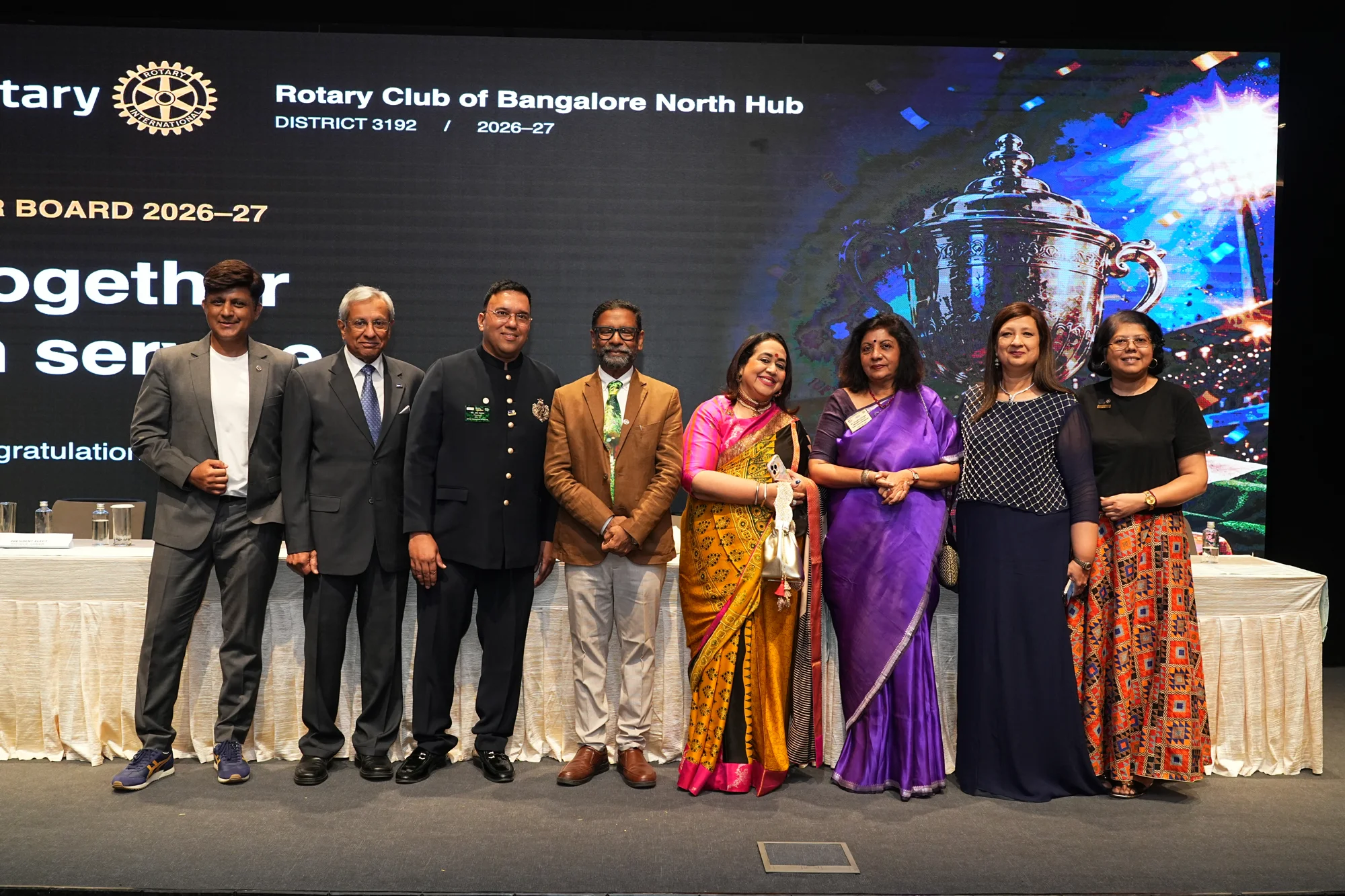 Together on stage at the North Hub installation