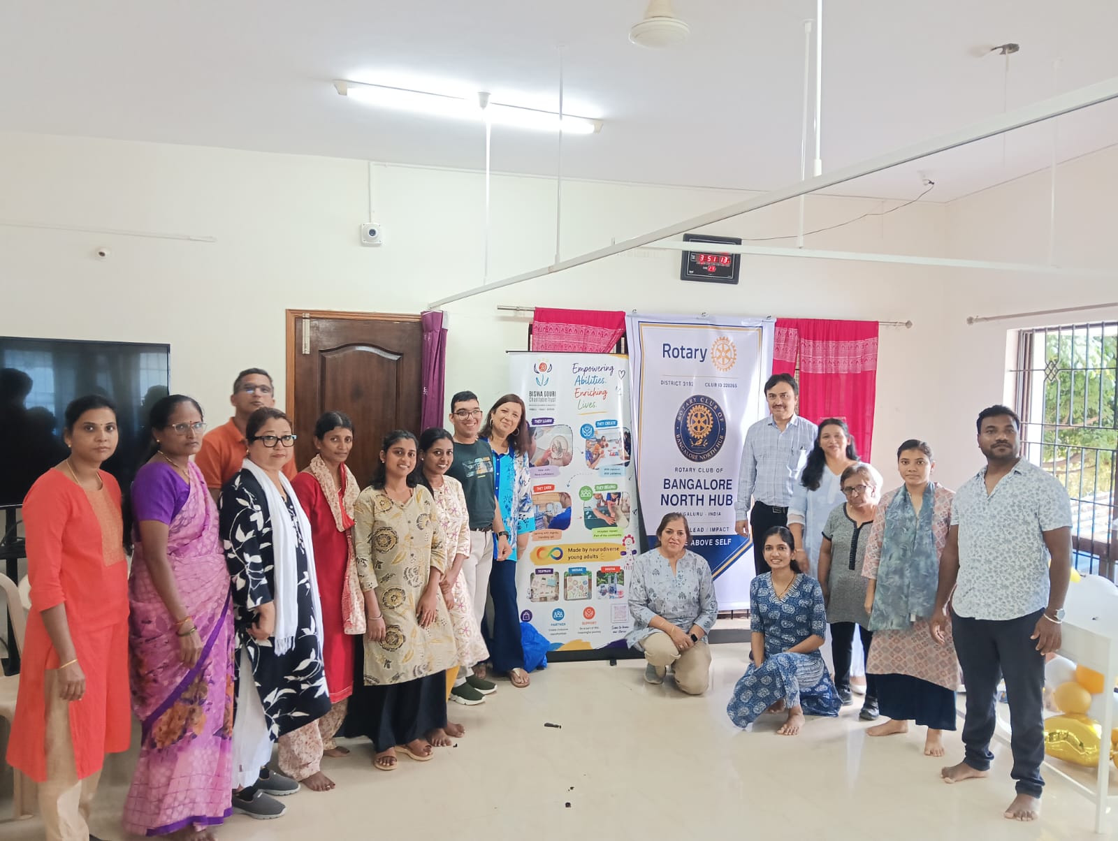 Rotary members and the PRAGATI team gathered for a group photograph